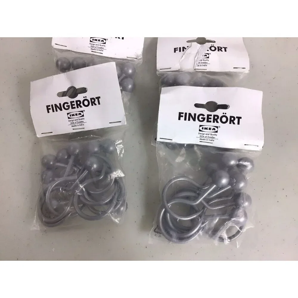 IKEA Shower Curtain Hooks Brushed Nickel New 24